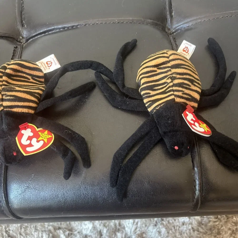 Ty Beanie Baby Babies Spinner and Creepy Spiders 1996 Retired Rare